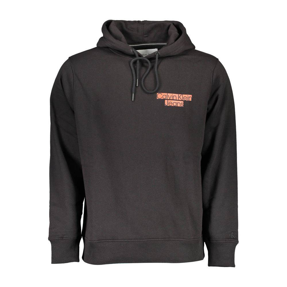 Sweatshirt homme en coton noir de marque Calvin Klein, coupe classique et tissu doux, visible sur l'image.