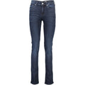 Jeans pour femmes Calvin Klein Blu en coton, coupe classique avec détails modernes, denim bleu foncé.