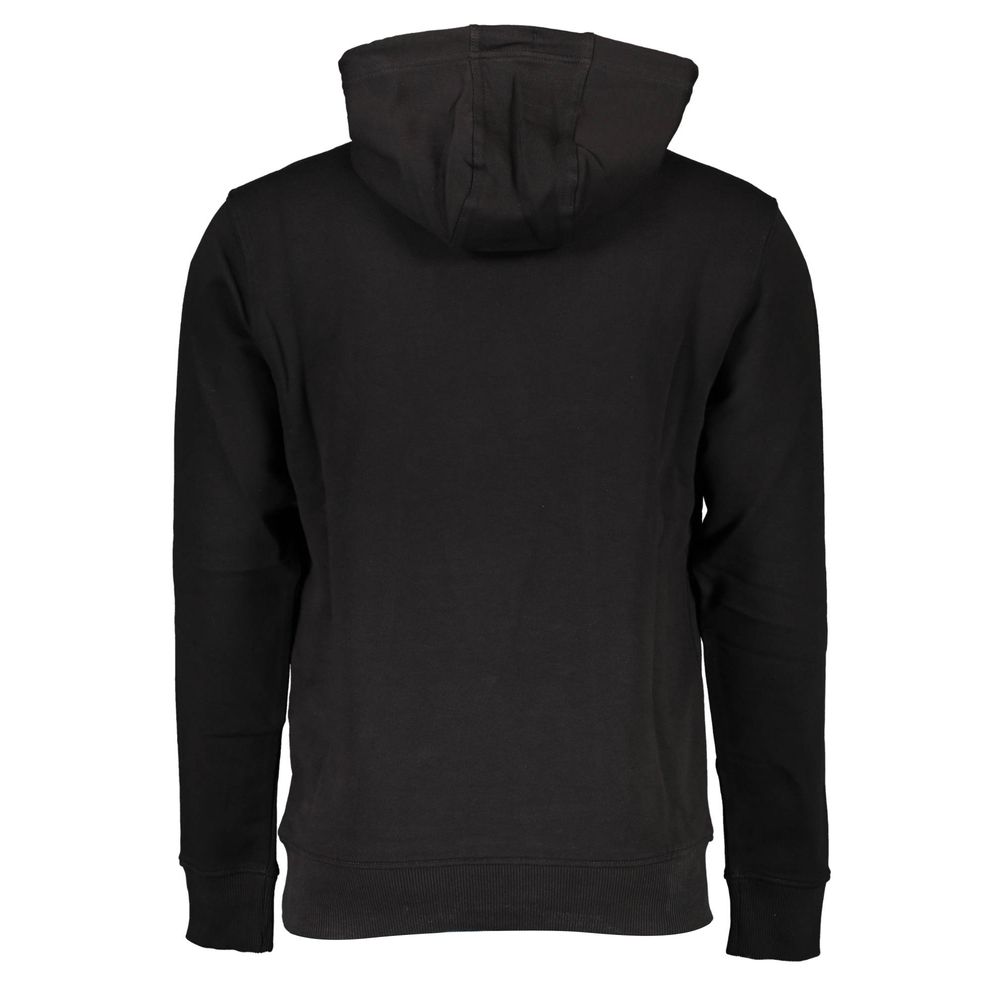 Sweatshirt pour homme Tommy Hilfiger en coton noir, avec logo sur la poitrine, manches longues et col rond.
