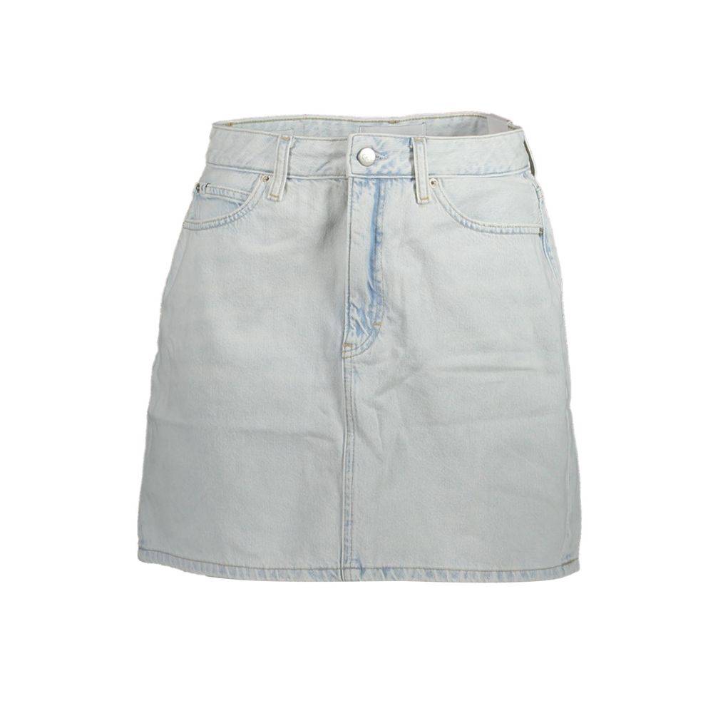 Jupe en coton bleue Calvin Klein Azzurro pour femme, coupe élégante et tissu léger visible sur l'image.