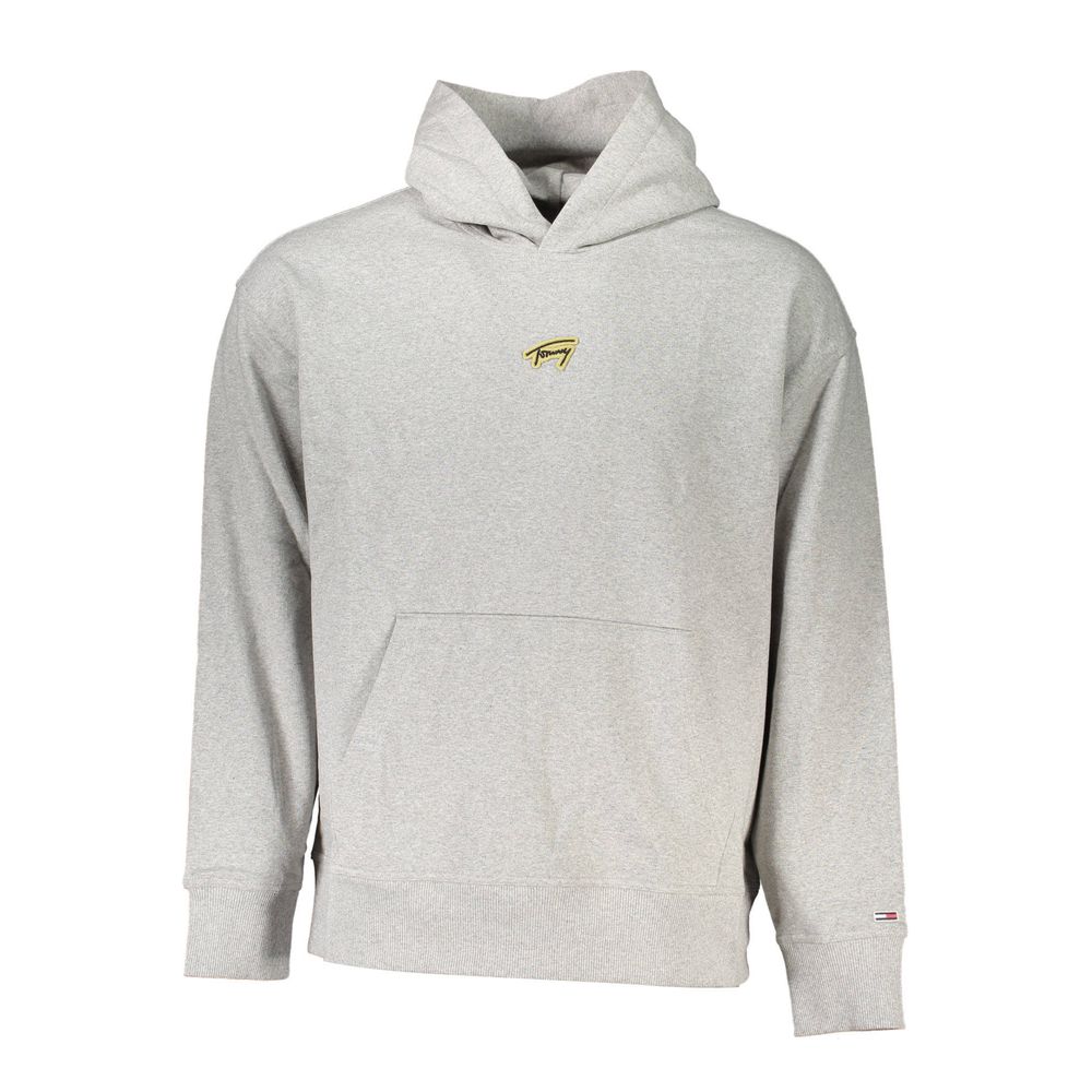Pull homme en coton gris Tommy Hilfiger, col rond et manches longues, porté par un mannequin.