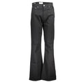 Jeans pour femmes Calvin Klein Blu en coton, coupe classique avec fermeture éclair et poches avant, style décontracté.