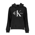 Sweat-shirt noir en coton pour femme de Calvin Klein, coupe décontractée avec logo discret sur la poitrine.