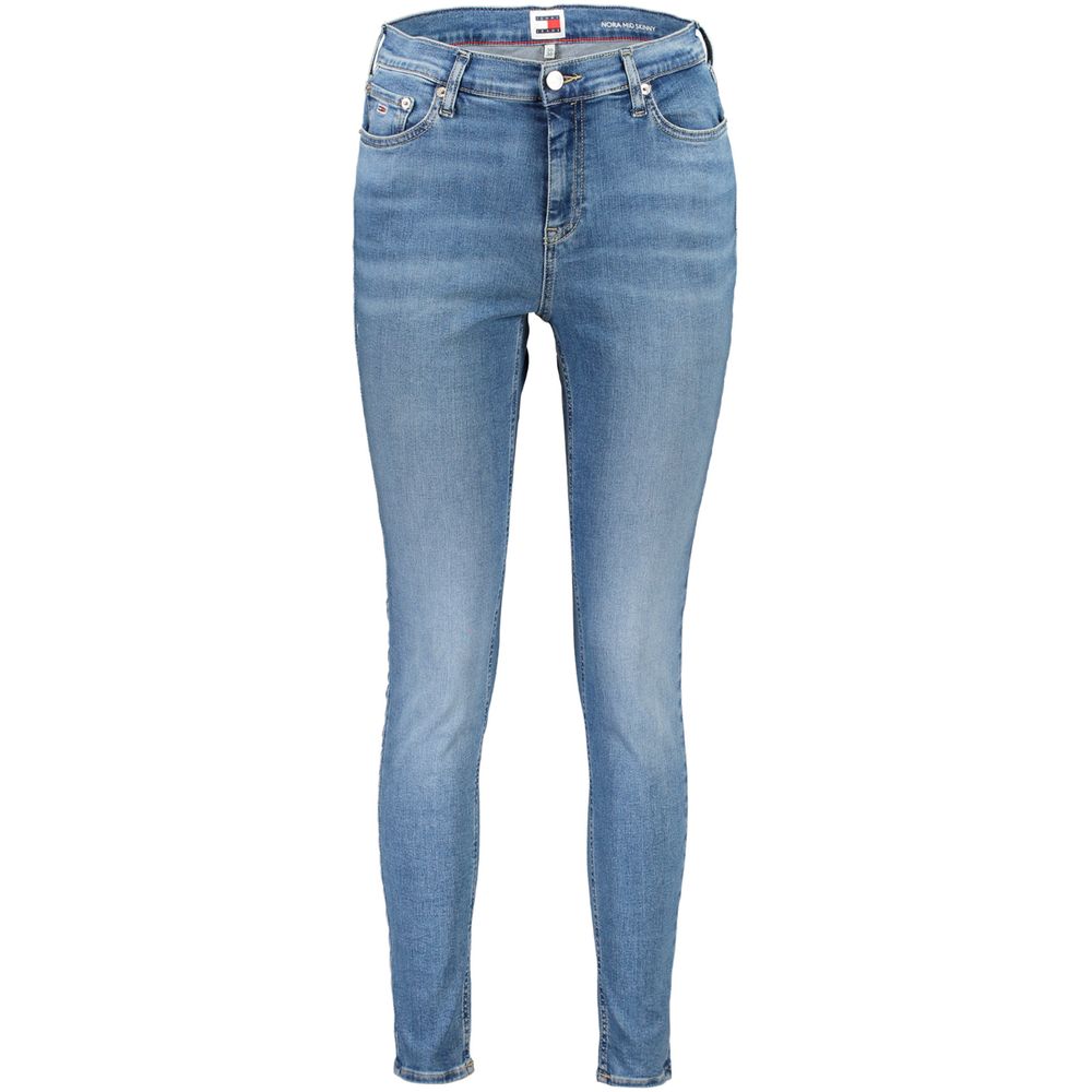 Jean skinny en coton bleu pour femmes de la marque Tommy Hilfiger, coupe ajustée et style décontracté.