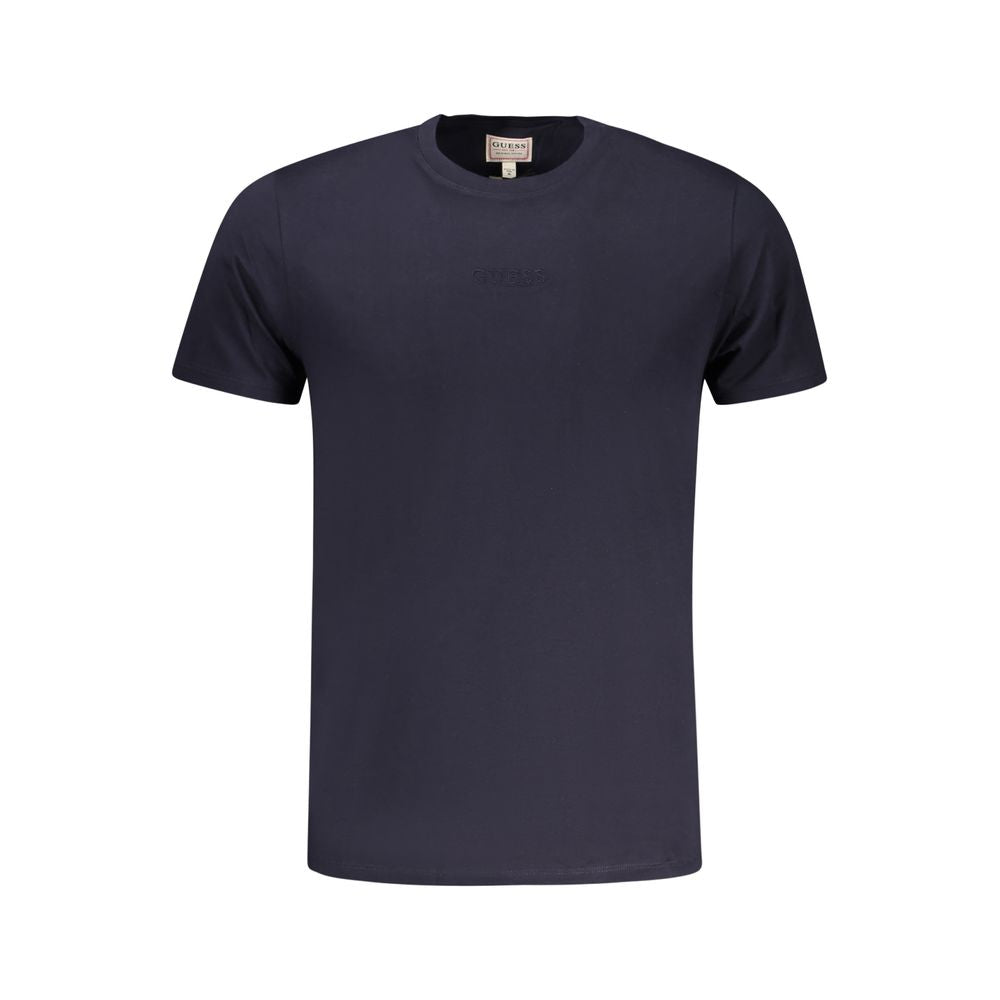 T-shirt blanc en coton pour homme de Guess Jeans, avec logo Guess imprimé sur la poitrine.
