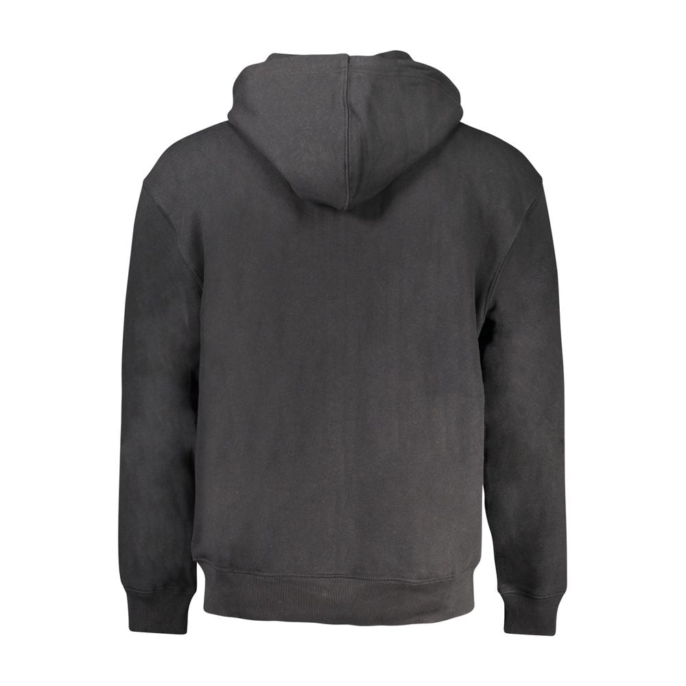 Sweat-shirt noir en coton pour homme de Guess Jeans, coupe décontractée, avec logo Guess sur la poitrine.