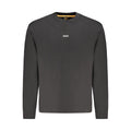 Sweat-shirt noir en coton pour homme de la marque Hugo Boss, design sobre et confortable, visible dans l'image.