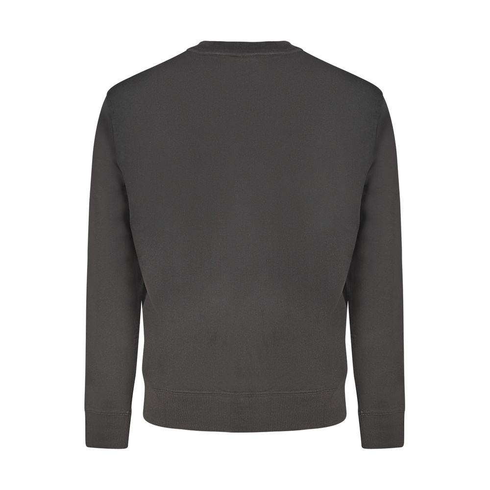 Sweat-shirt homme en coton noir de Hugo Boss, coupe décontractée, avec logo discret sur la poitrine.