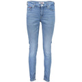 Jeans skinny en coton pour femmes Tommy Hilfiger, couleur azur, ajustés, avec ceinture et détails classiques.