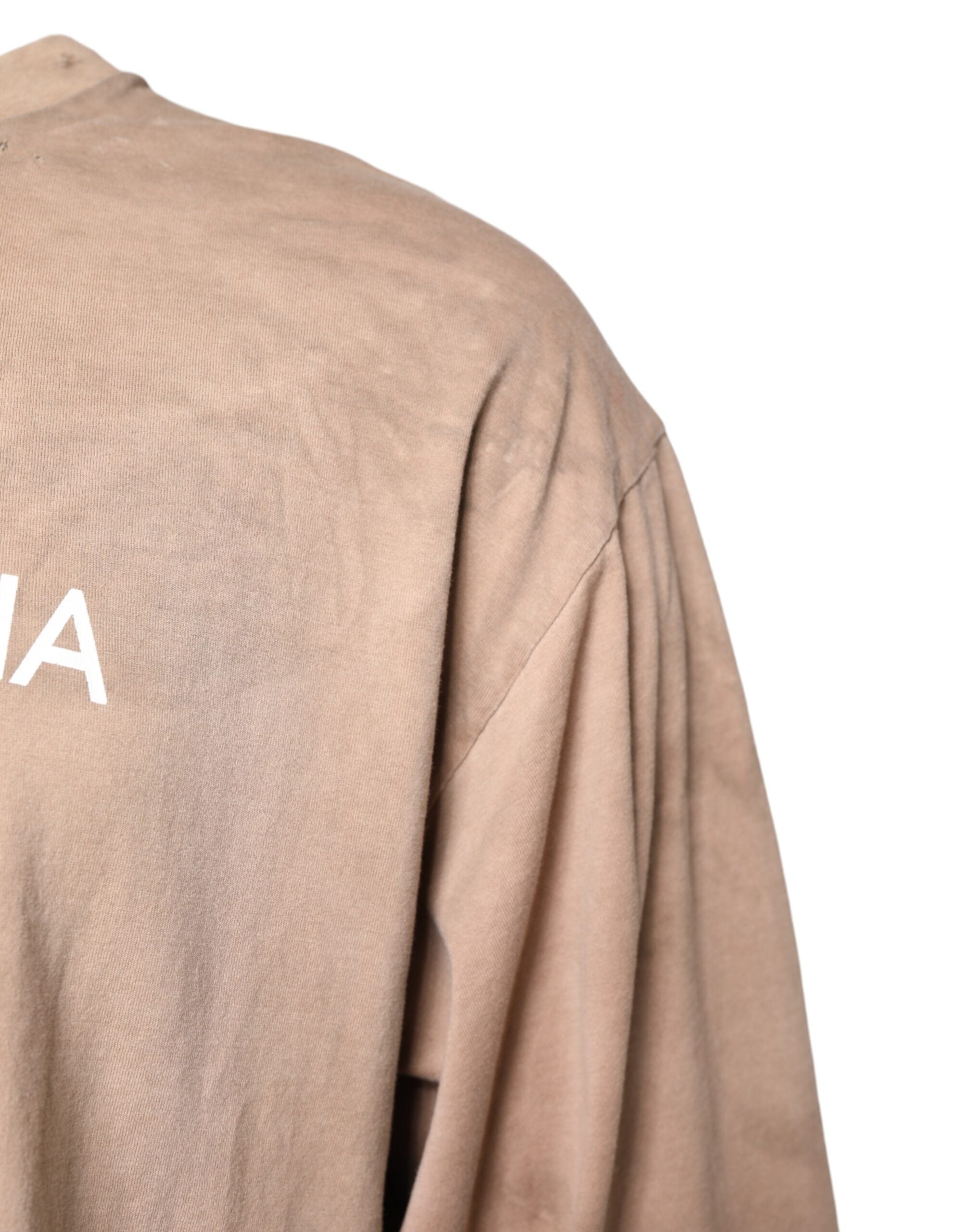 T-shirt cropée beige Dolce & Gabbana avec logo et imprimé tie-dye, style décontracté et tendance.