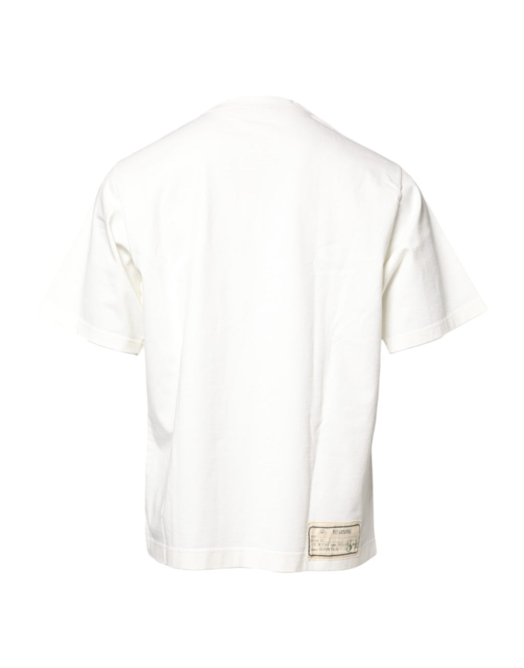 T-shirt blanc Dolce & Gabbana avec imprimé LOVE & PEACE, col rond, tissu en coton, vue de face.
