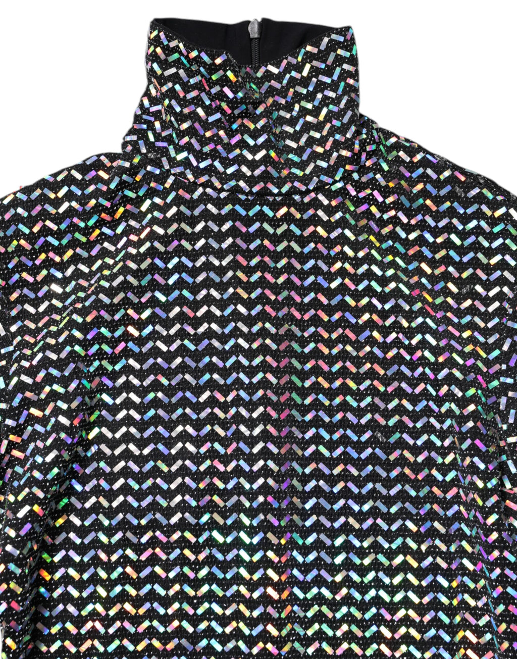 Robe courte en nylon noir Dolce & Gabbana avec ornements brillants, corps ajusté et style élégant.