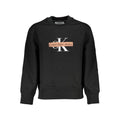 Sweatshirt homme en coton noir de Calvin Klein, col rond, style décontracté, vue de face sur fond blanc.