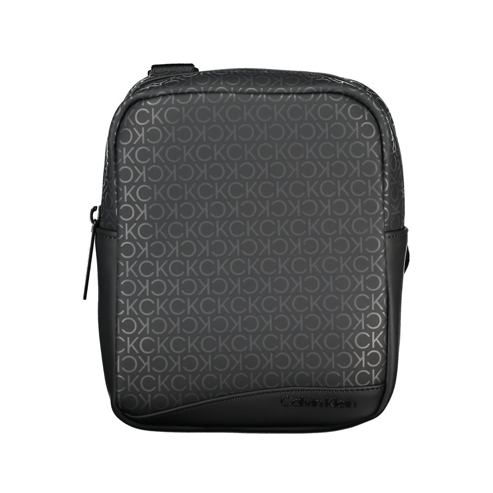 Sac à bandoulière pour homme Calvin Klein en polyester noir, avec poches et détails élégants, idéal pour un style décontracté.