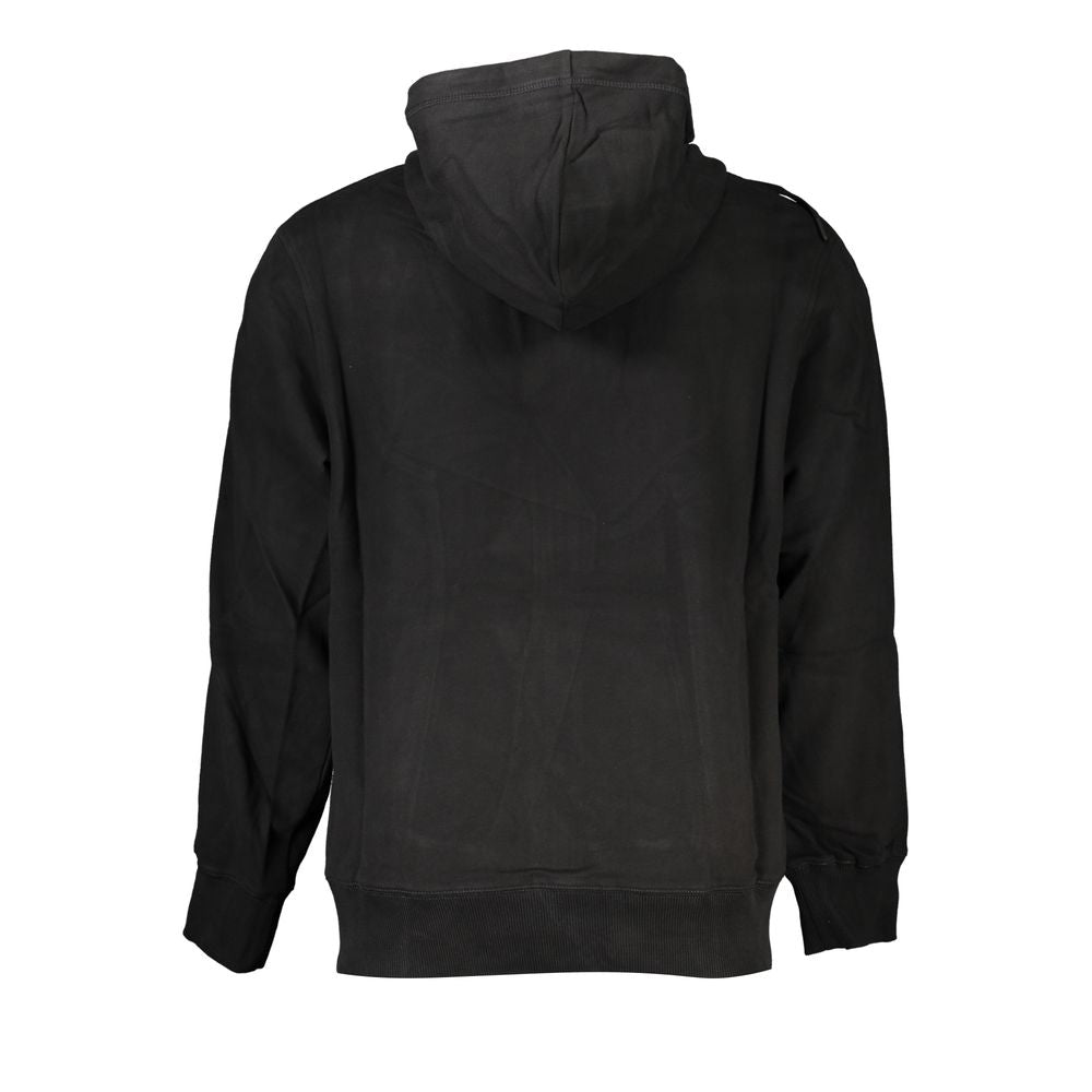 Sweat-shirt noir en coton pour homme de la marque Calvin Klein, vue de face avec col rond et manches longues.