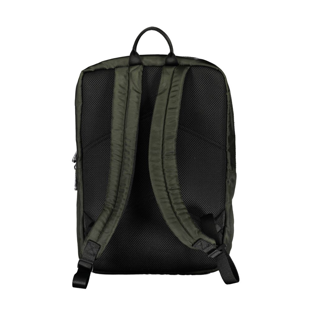 Sac à dos homme Calvin Klein en polyester vert, avec compartiments et design moderne visible sur l'image.