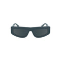 Lunettes de soleil Bio Blue pour femmes de Calvin Klein, monture élégante en plastique bleu avec verres teintés.