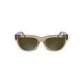 Lunettes de soleil pour femmes Calvin Klein marron en acétate, style élégant et moderne, avec monture arrondie.