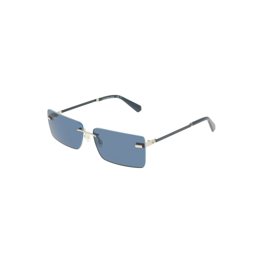 Lunettes de soleil pour femmes Calvin Klein Azzurro Metal avec monture en métal bleu et verres teintés, style élégant et moderne.