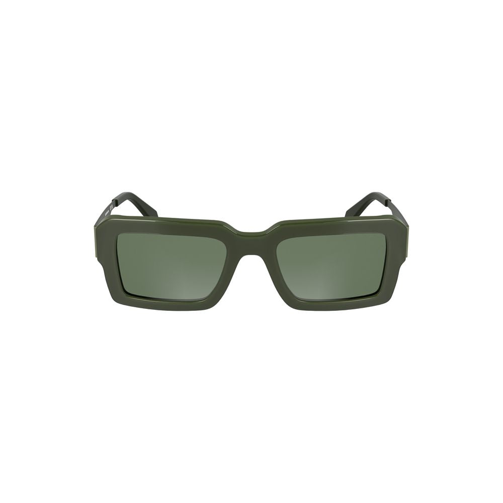Lunettes de soleil pour femmes Calvin Klein Verde en acétate, monture élégante et moderne, avec verres teintés.