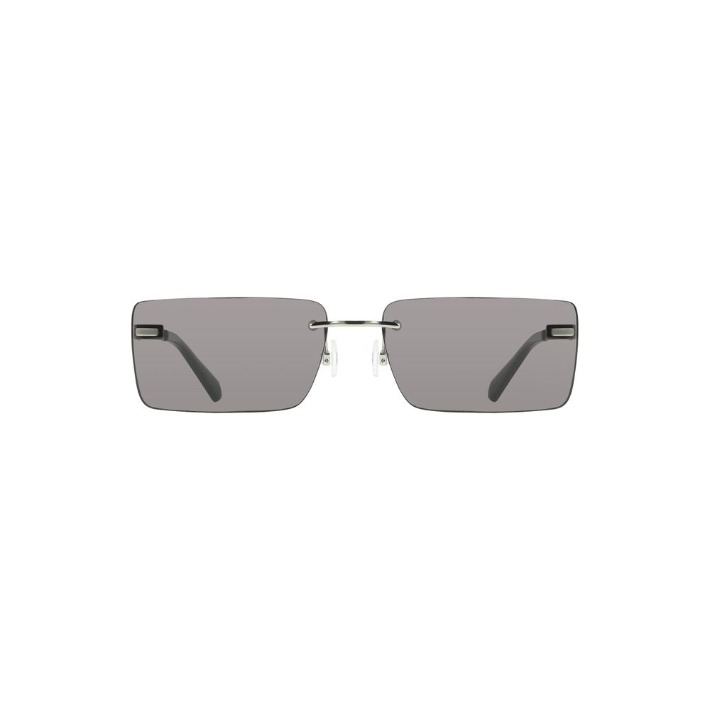 Lunettes de soleil pour femmes Calvin Klein noires avec monture en métal, style tendance et élégant.