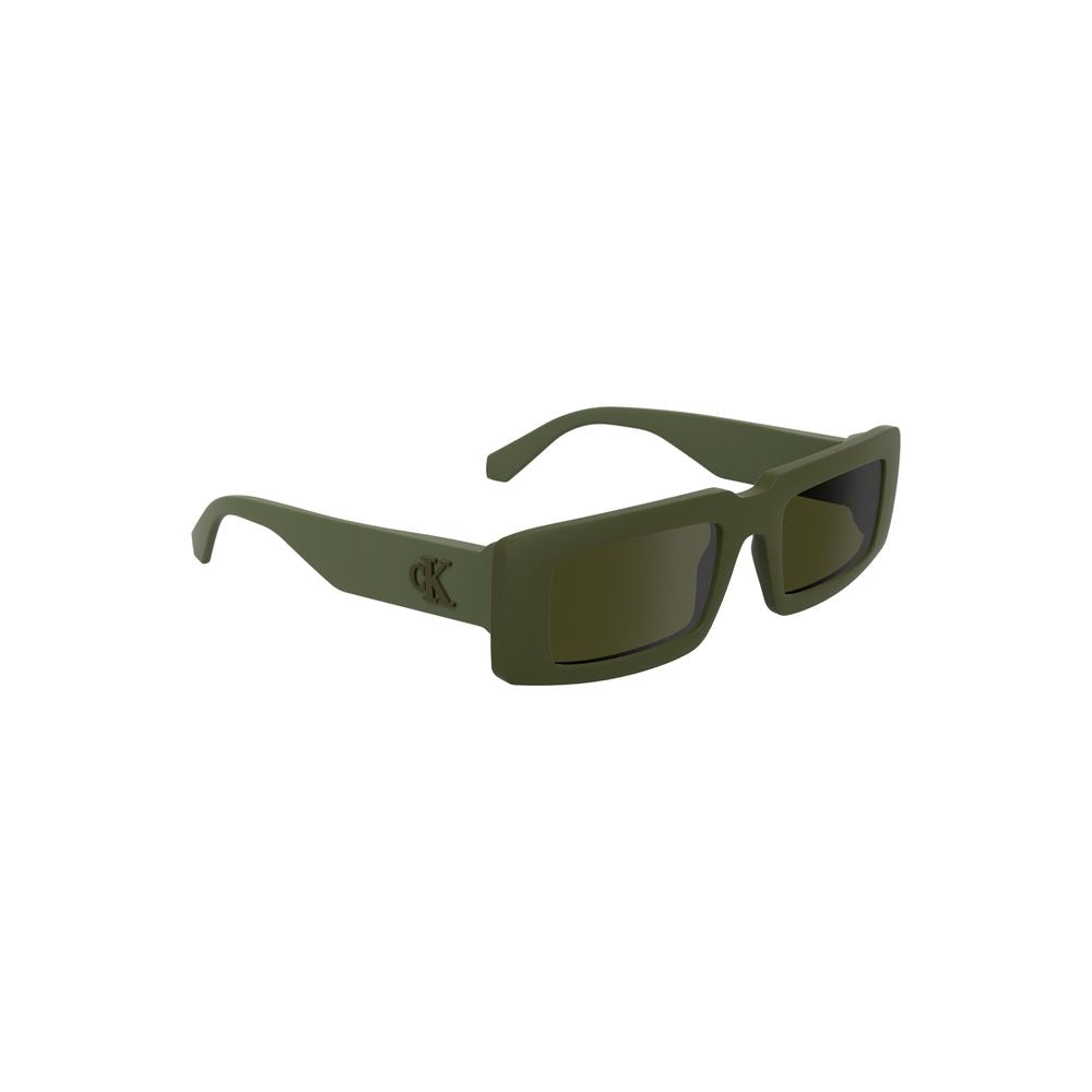 Lunettes de soleil Calvin Klein Verde Bio pour femmes, monture élégante et moderne, avec verres teintés verts.