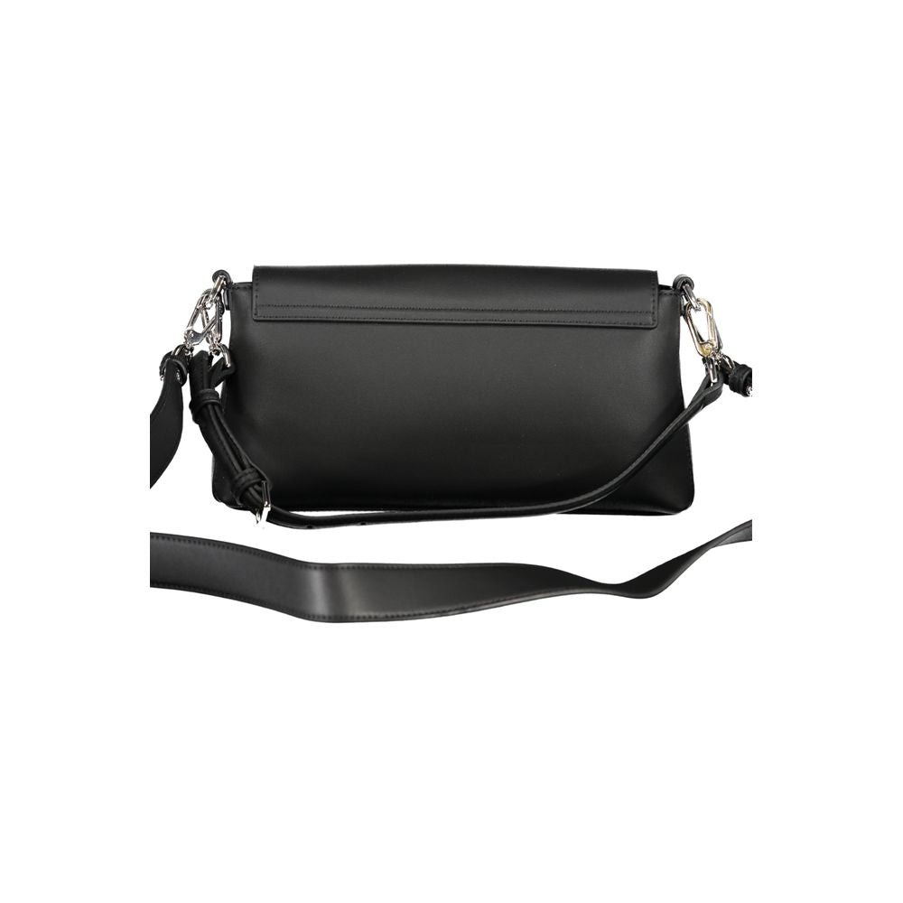 Sac à main pour femmes Calvin Klein en polyester noir, élégant et pratique, avec détails modernes et design épuré.