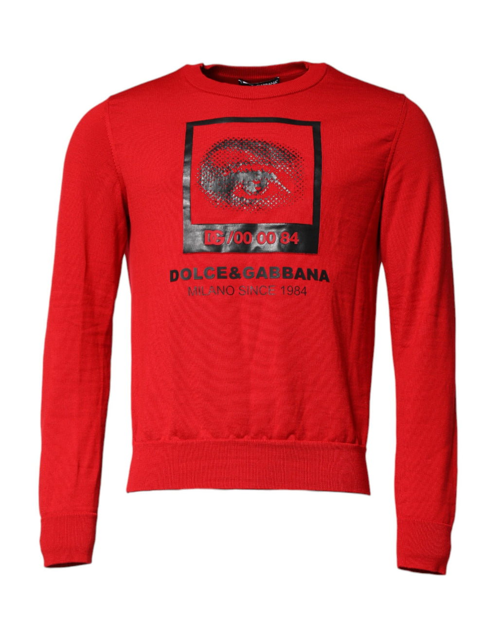 Dolce & Gabbana Roter Pullover mit Augen-Print für Herren