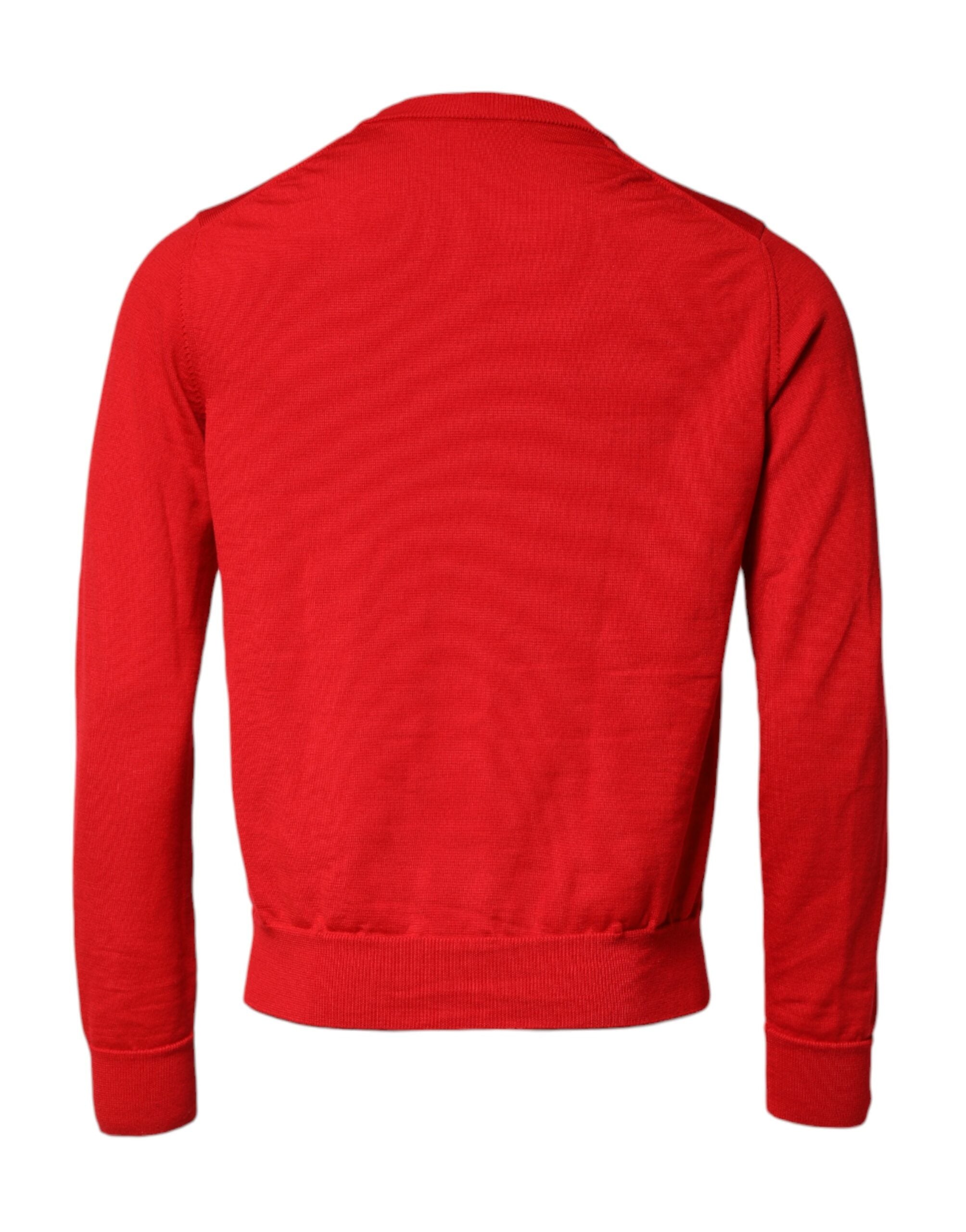 Dolce & Gabbana Roter Pullover mit Augen-Print für Herren