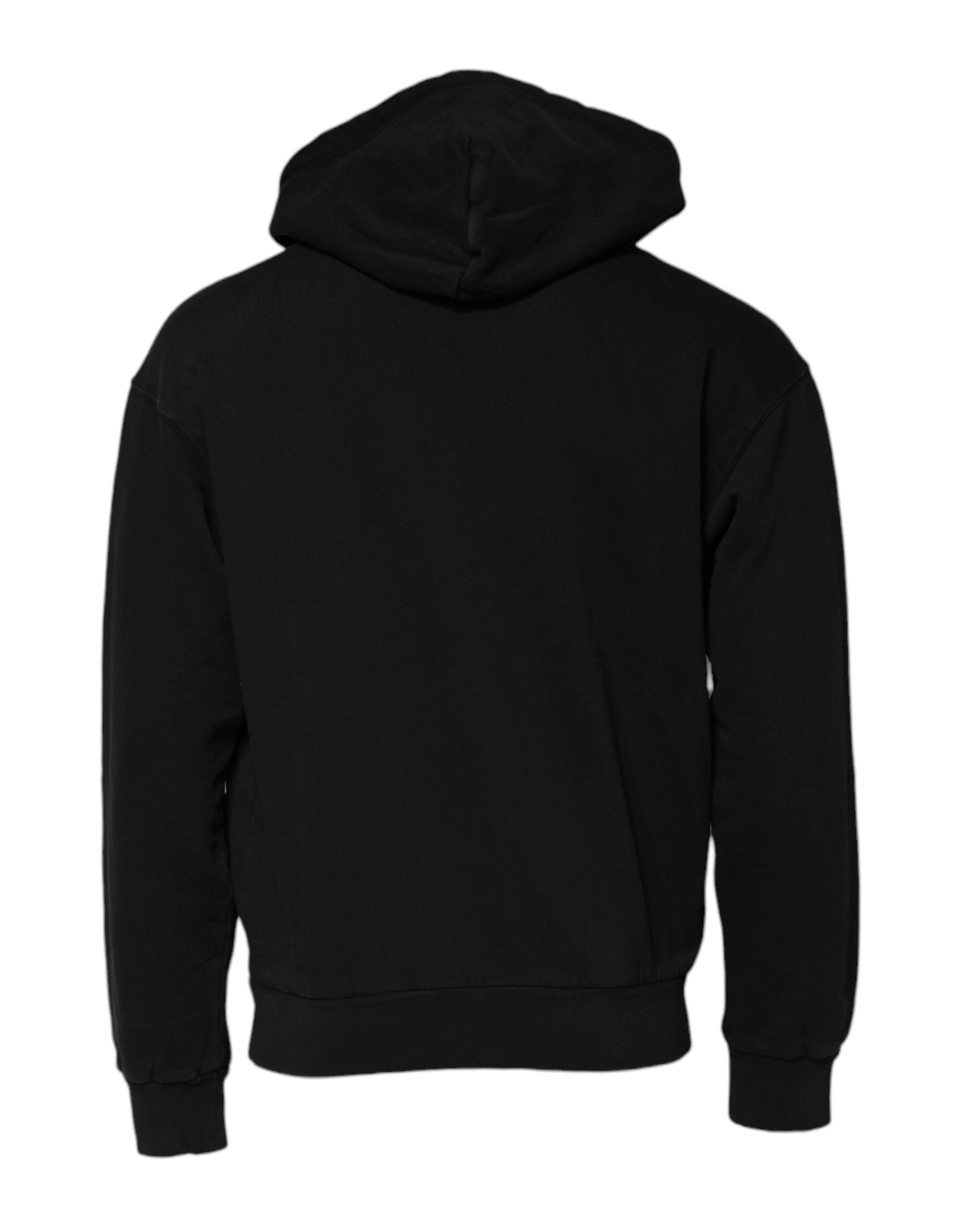 Dolce & Gabbana Schwarzes Logo Full Zip Kapuzen-Herren-Sweatshirt Pullover