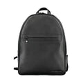 Sac à dos homme Tommy Hilfiger en polyuréthane noir, avec bretelles réglables et logo visible.