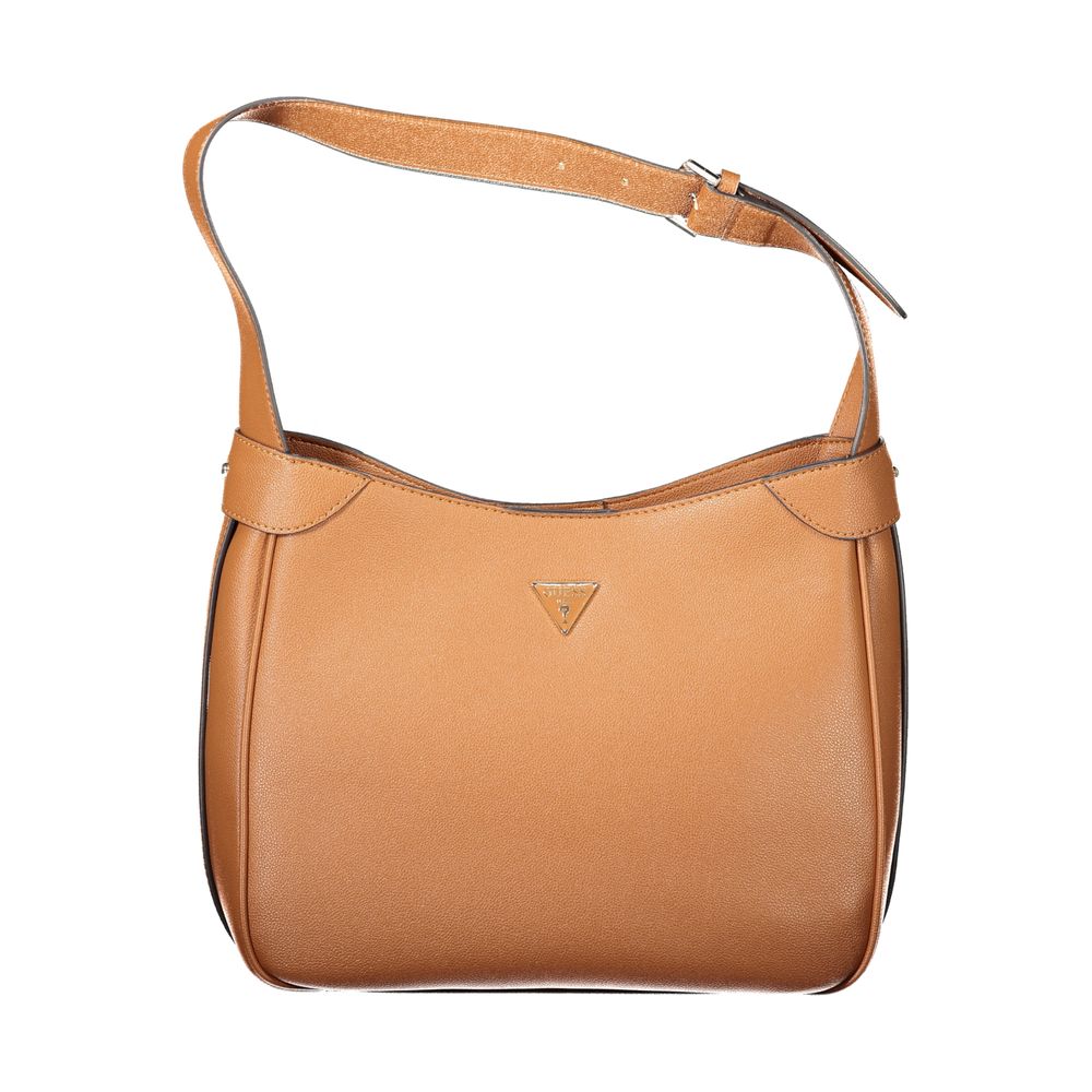 Sac à main pour femme Guess Jeans marron en polyuréthane, style élégant avec détails modernes et finition soignée.