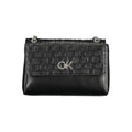 Sac à main pour femme Calvin Klein en polyester noir, élégant et pratique, avec détails modernes et finition soignée.