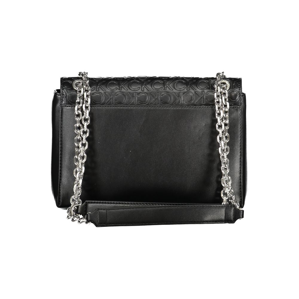 Sac à main en polyester noir pour femme de la marque Calvin Klein, avec design élégant et détails modernes.