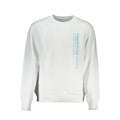 Sweatshirt blanc en coton pour homme de la marque Calvin Klein, vue de face, avec logo discret sur la poitrine.