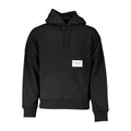 Sweat-shirt pour homme en coton noir de la marque Calvin Klein, design simple et confortable, vue de face.