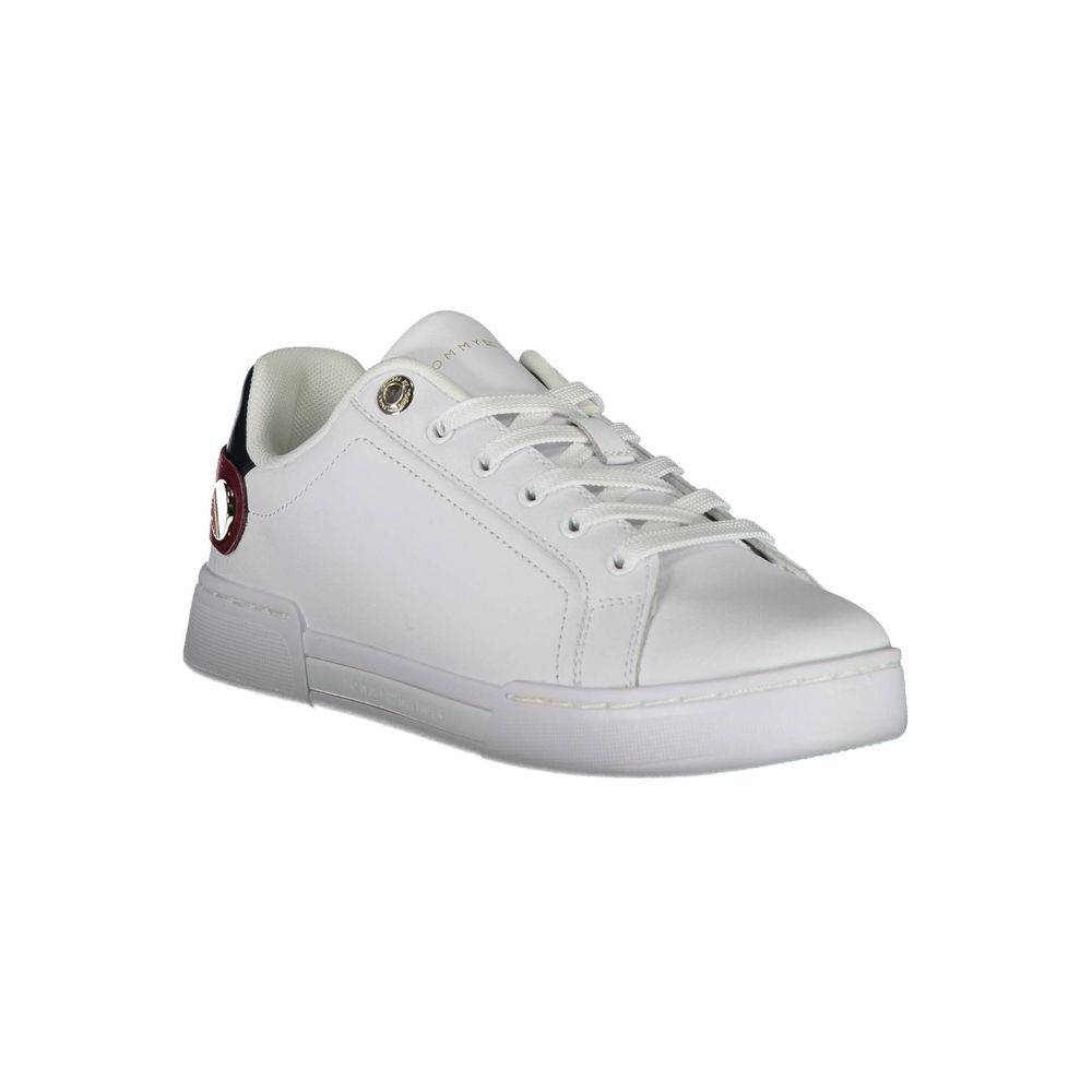 Chaussures sneakers pour femmes Tommy Hilfiger en polyuréthane blanc, style décontracté et moderne.