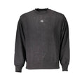 Sweatshirt noir en coton pour homme de la marque Calvin Klein, coupe classique, avec logo discret sur la poitrine.