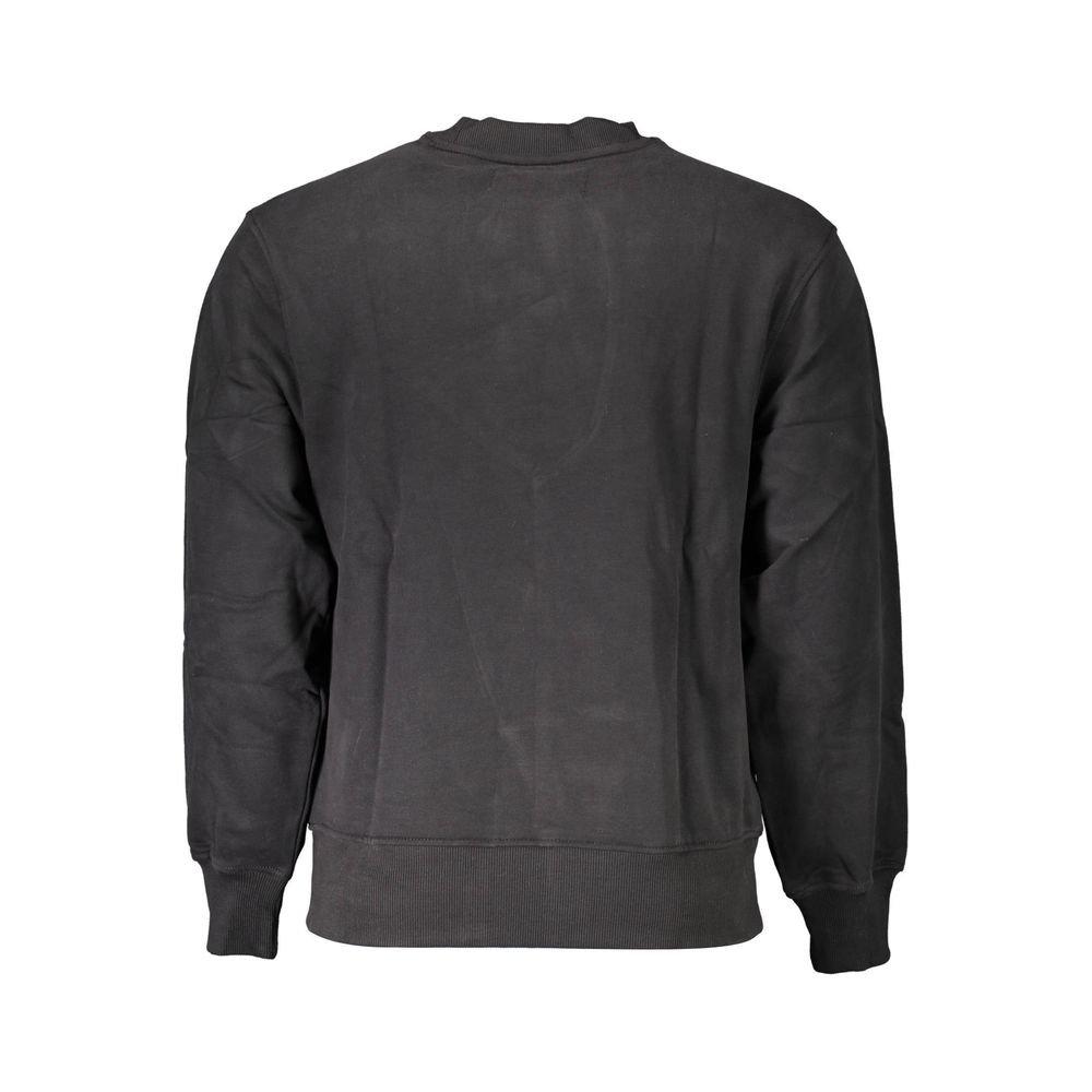 Sweat-shirt pour homme en coton noir de la marque Calvin Klein, coupe classique et style décontracté.
