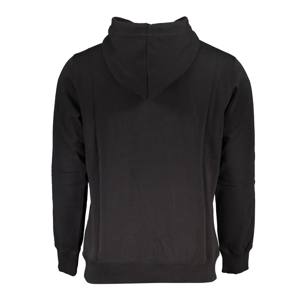 Sweat-shirt homme en coton noir de la marque Calvin Klein, avec logo discret sur la poitrine.