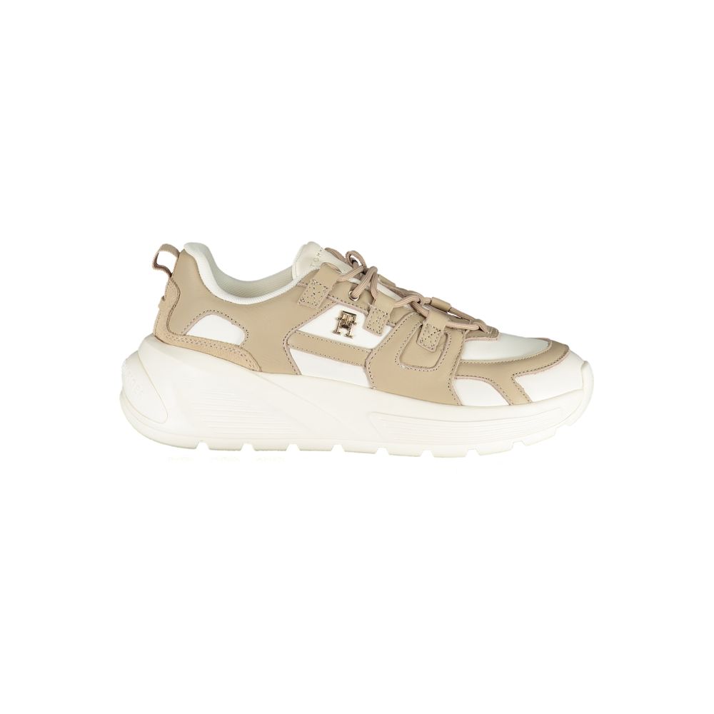 Sneakers pour femmes Tommy Hilfiger Bianco en polyuréthane, design moderne et confortable, vue de face.