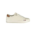 Sneakers blanches en polyuréthane pour homme de Tommy Hilfiger, avec semelle blanche et design moderne.