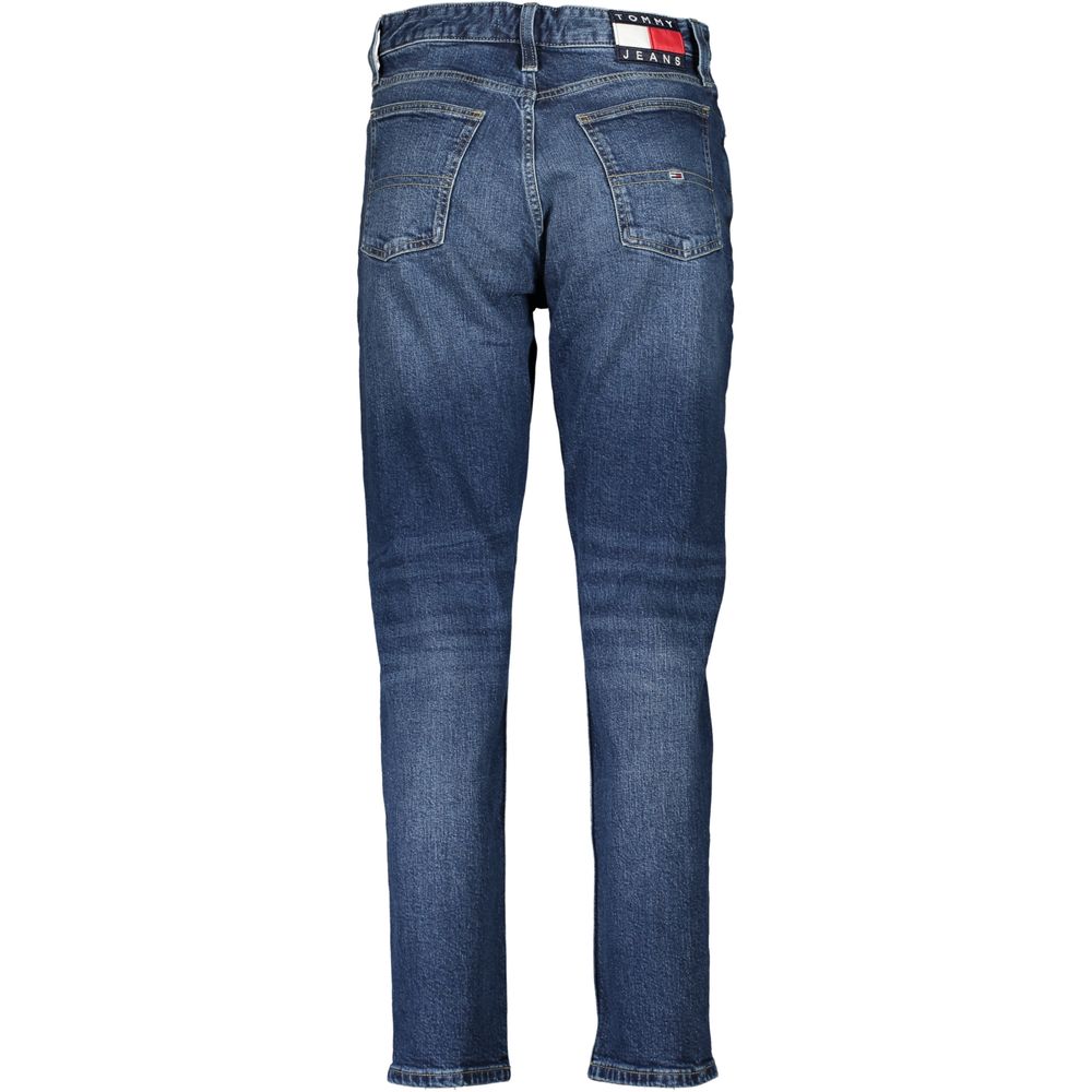 Jeans slim en coton bleu pour femme de la marque Tommy Hilfiger, coupe ajustée à la cheville, style moderne et confortable.