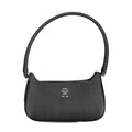 Sac à main femme Tommy Hilfiger en polyuréthane noir, avec poignées et détails élégants.