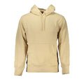 Pull homme beige en coton de Calvin Klein, col rond, manches longues, texture douce et confortable visible sur l'image.