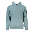 Sweat-shirt homme en coton vert de Calvin Klein, coupe décontractée, logo discret sur la poitrine, tissu doux et confortable.