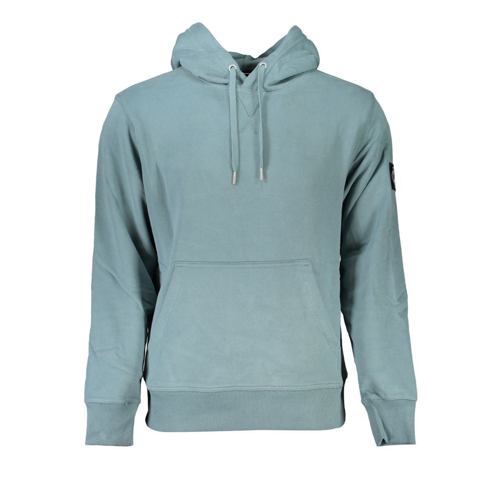 Sweat-shirt homme en coton vert de Calvin Klein, coupe décontractée, logo discret sur la poitrine, tissu doux et confortable.