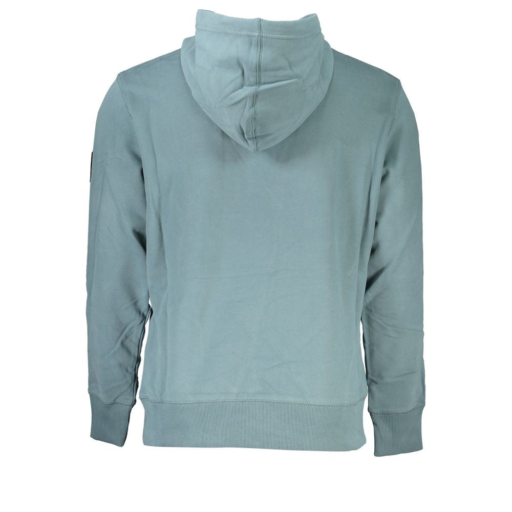 Sweatshirt homme en coton vert de Calvin Klein, style décontracté, avec logo discret sur la poitrine.