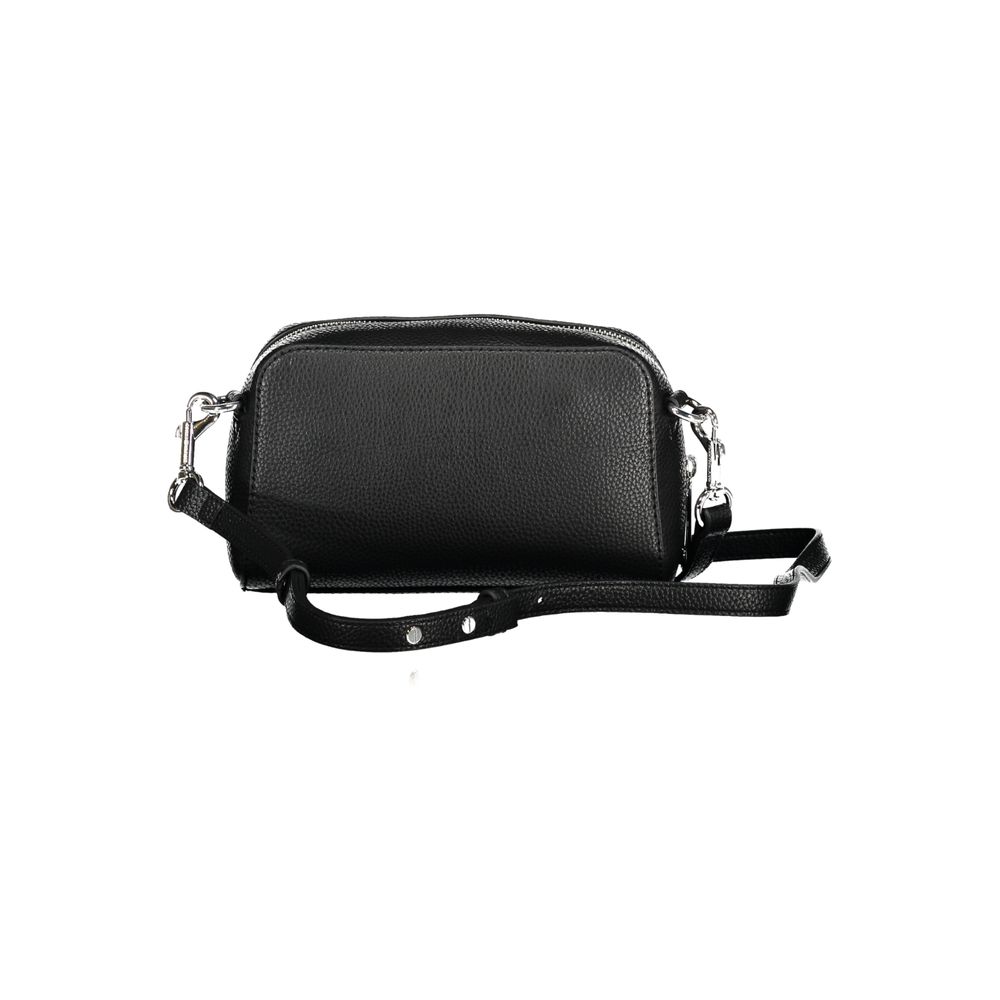 Sac à bandoulière Tommy Hilfiger noir en polyuréthane pour femme, design élégant et moderne, visible en détail dans l'image.