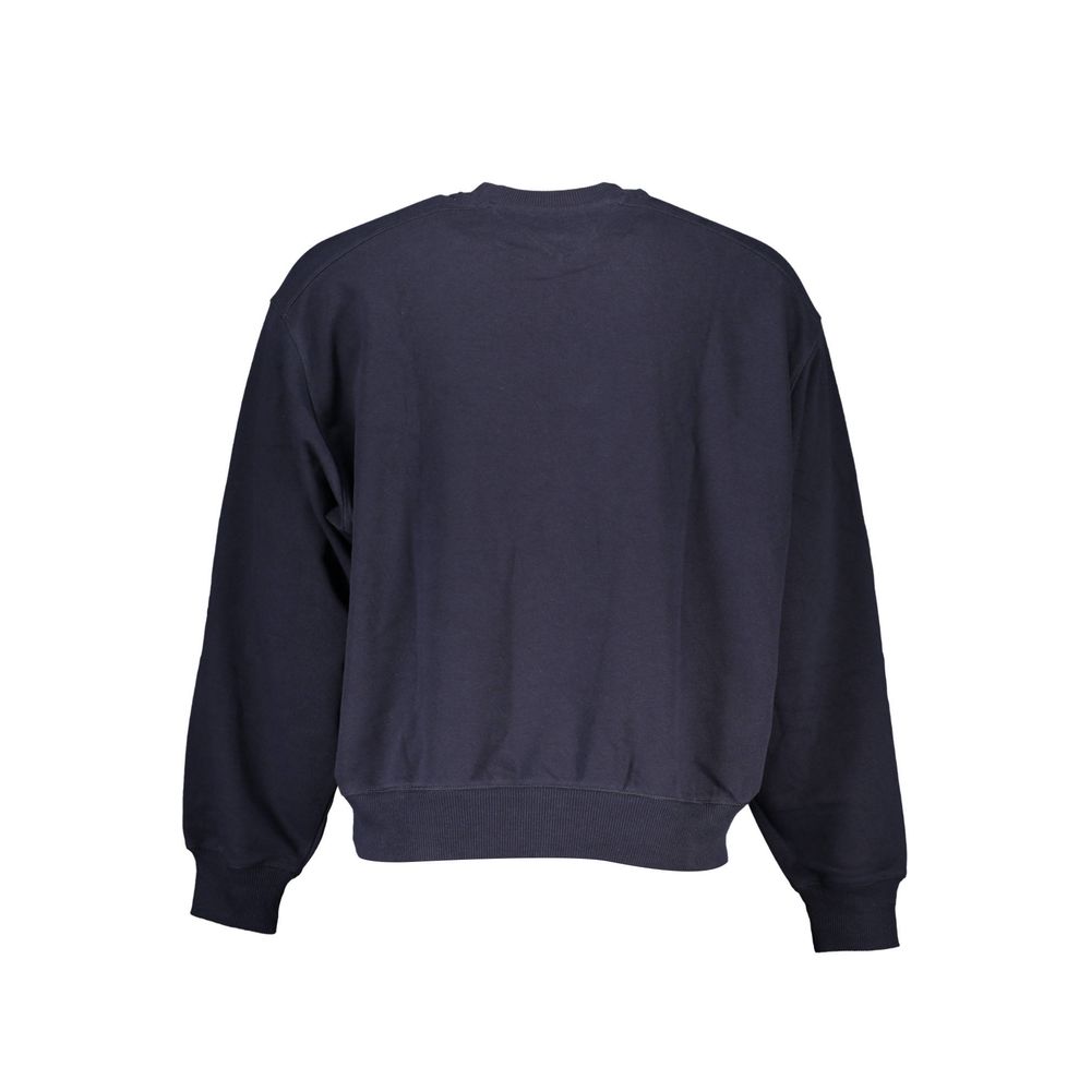 Sweat-shirt pour homme en coton bleu de la marque Tommy Hilfiger, style décontracté avec logo visible.